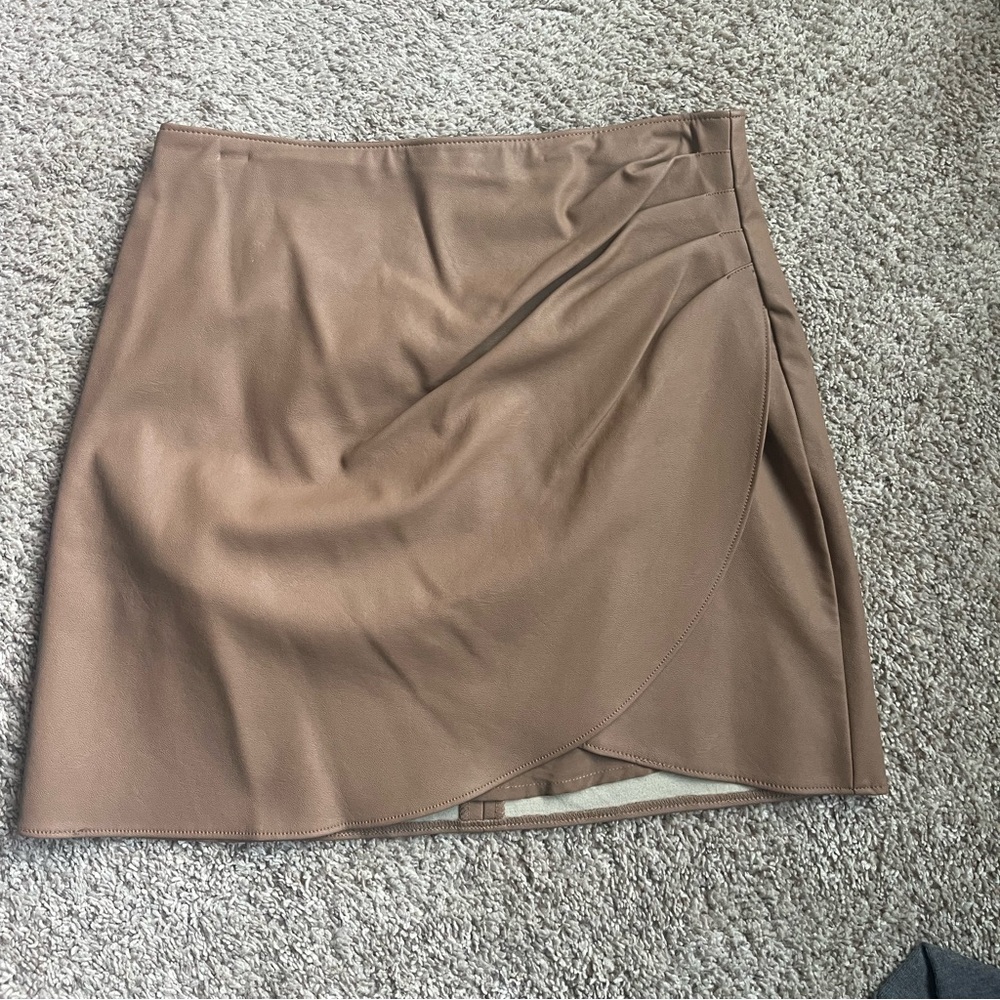 Abercrombie & Fitch leather tan skirt